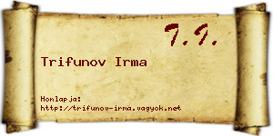 Trifunov Irma névjegykártya