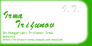 irma trifunov business card